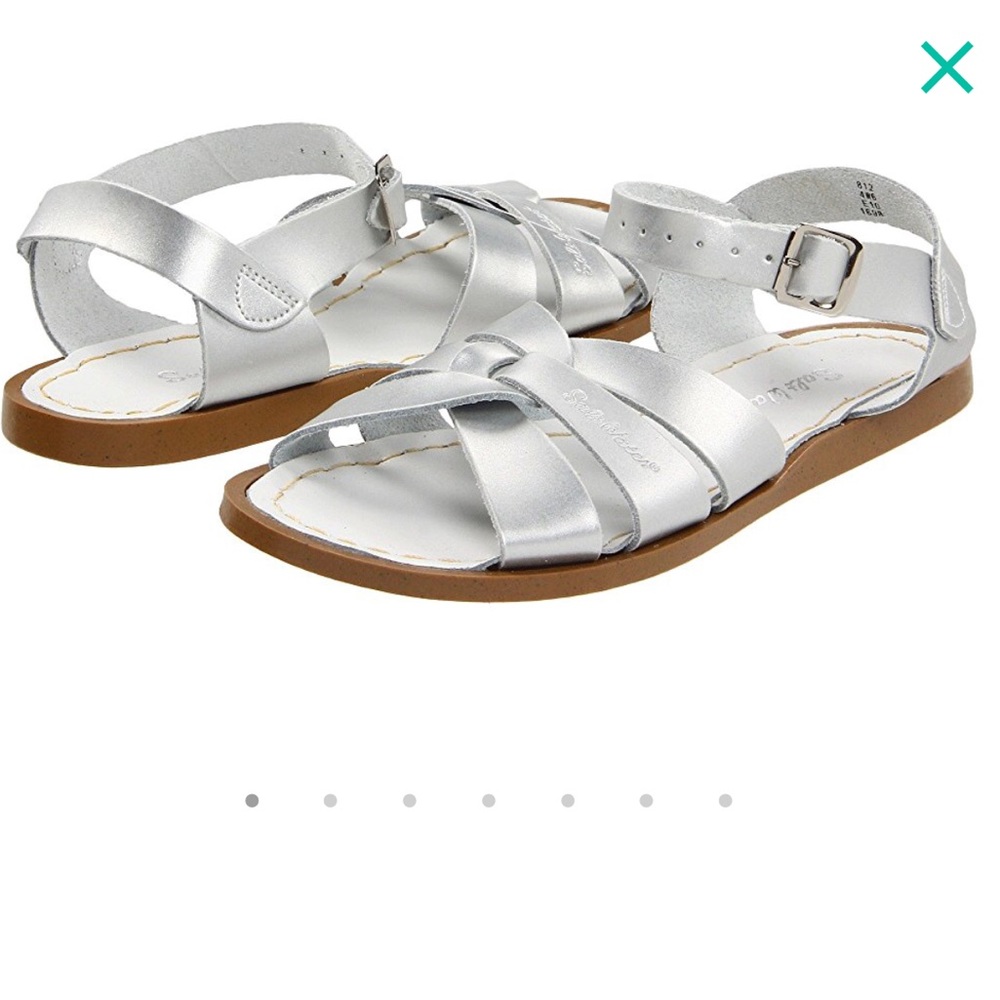 💦SALTWATER SANDALS Silver Women’s Size 6 - Picture 3 of 7